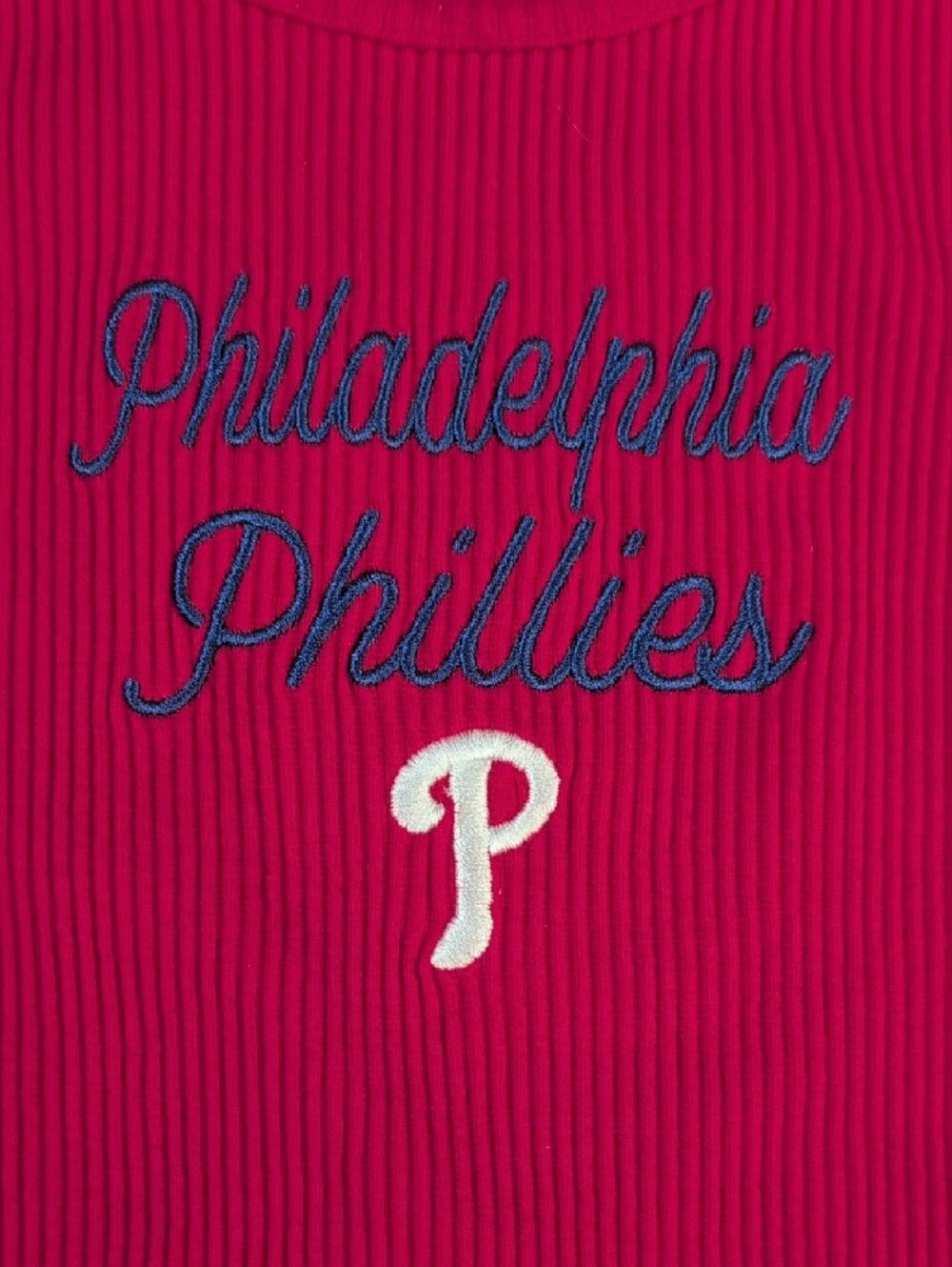 New Era Red Philadelphia Phillies Ribbed Babydoll Tee - Picture 3 of 3